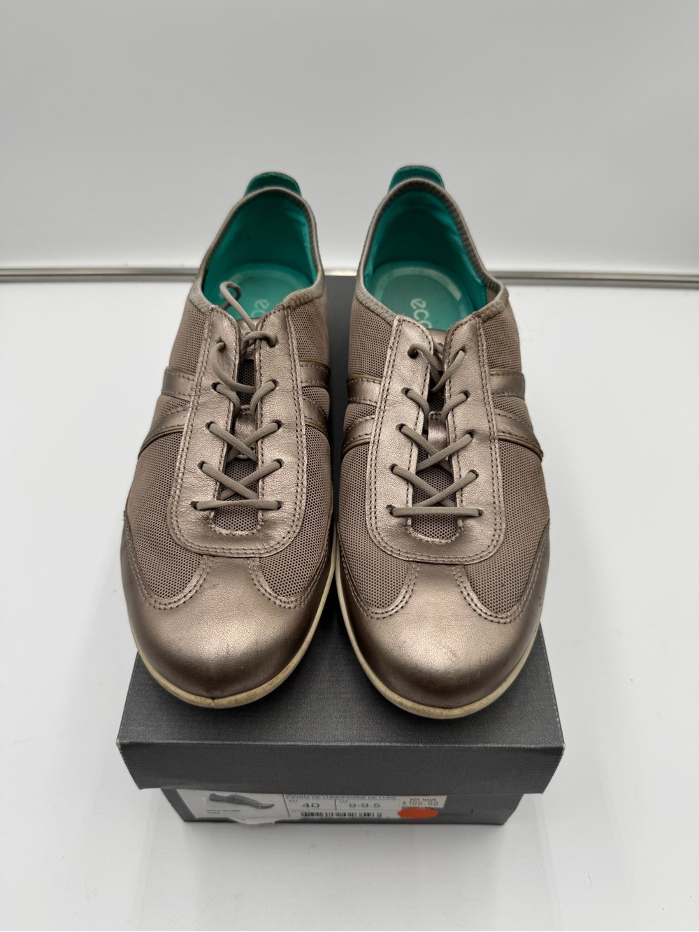 ECCO Bluma Lace Sneakers Womens EU 40 9 9.5 Moon Rock Comfort Shoes